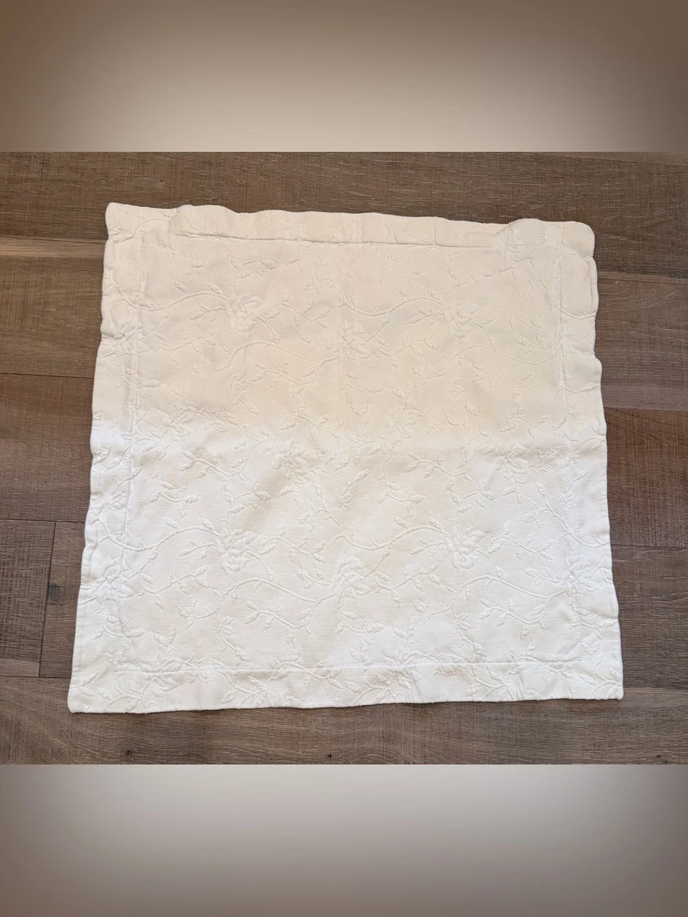 Pottery Barn Ivory Floral Matelasse Pillow Cover